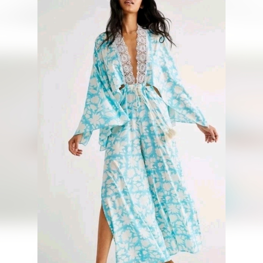 Free People A Little Crush Kimono Jumpsuit Medium